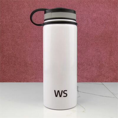 Monogram Metal White Sports Bottle