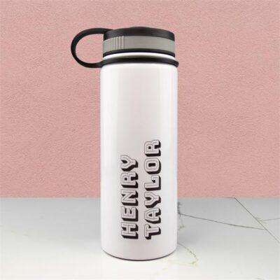 Your Name White Sports Bottle