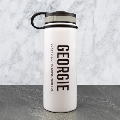 Custom Message White Sports Bottle