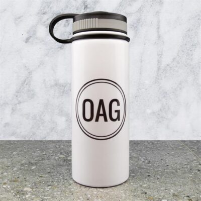 Circular Monogram White Sports Bottle