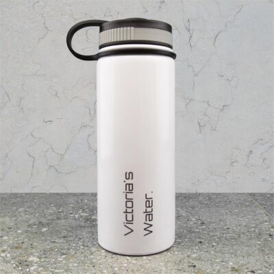 Two Lines White Sports Bottle