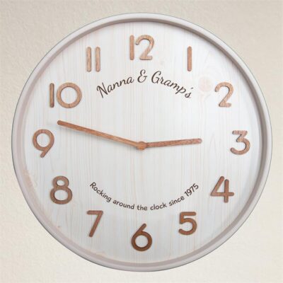 Personalised 36cm Wooden Wall Clock