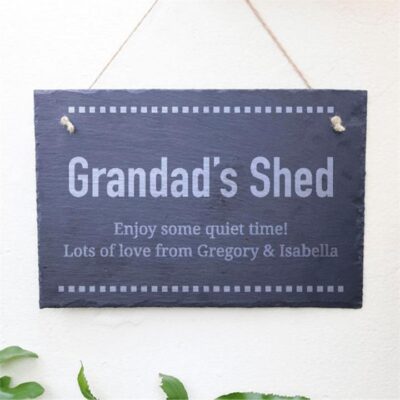 Grandad's Shed Personalised Slate Sign
