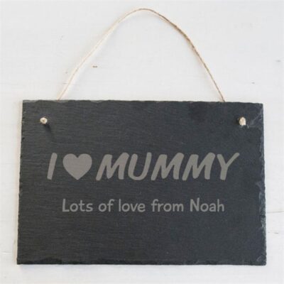 I Heart Mummy Personalised Slate Sign