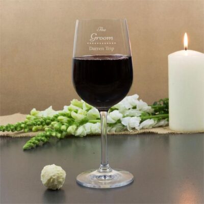 The Groom's Personalised Wine Glasses