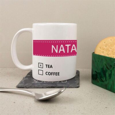 Personalised Drink Options Mug - Pink
