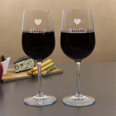 Our Hearts Combined Wine Glasses