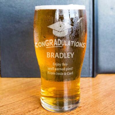 Graduation Engraved Beer Glass 570ml