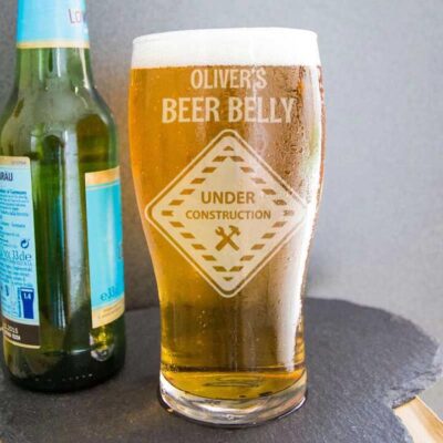Under Construction Custom Beer Glass 570ml