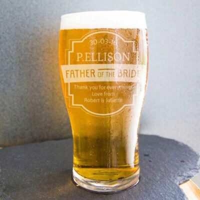 Bride's Father Engraved Beer Glass 570ml