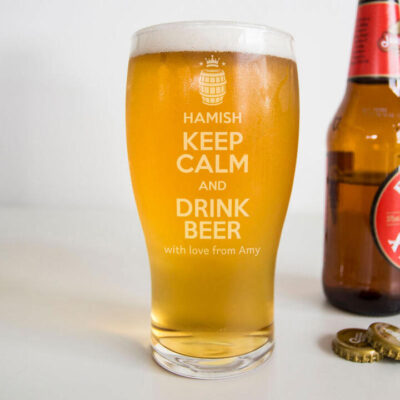 Personalised Keep Calm Pint Glass