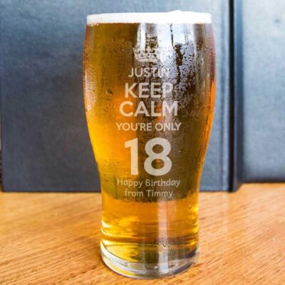 Keep Calm Birthday Pint Glass 570ml