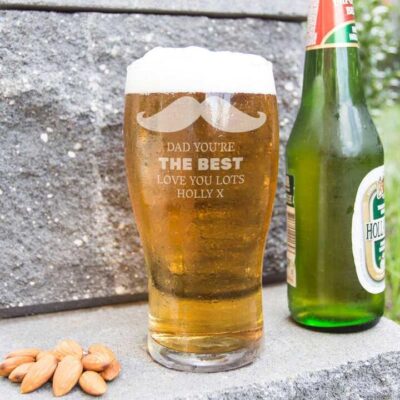 Moustache 570ml Personalised Pint Glass