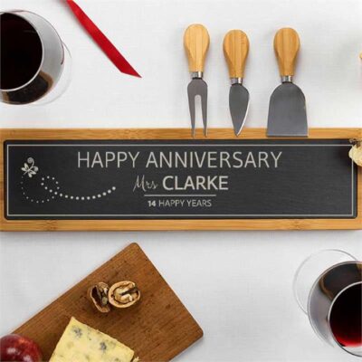 Personalised Happy Anniversary Slate Board