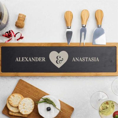 Personalised Love Heart Cheese Board