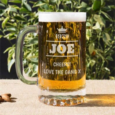 Classic Engraved 500ml Glass Tankard