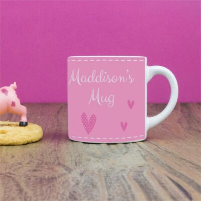 Pink Heart Personalised Children's Mug