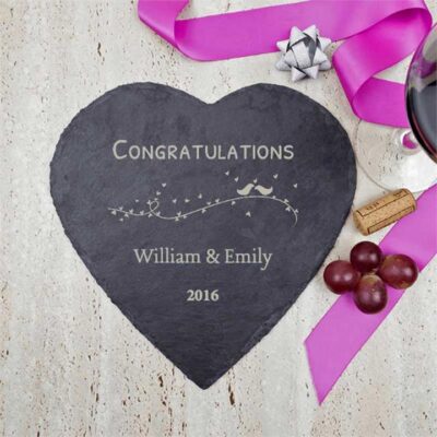 Congratulations Personalised Heart Slate