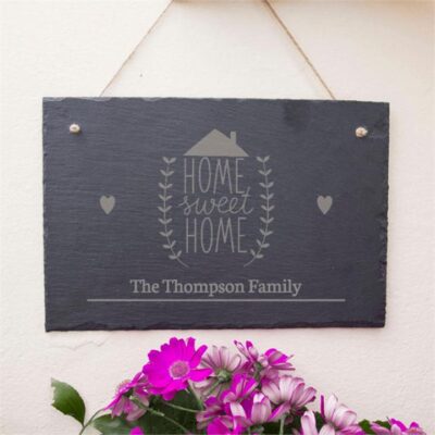 Personalised Home Sweet Home Slate Sign