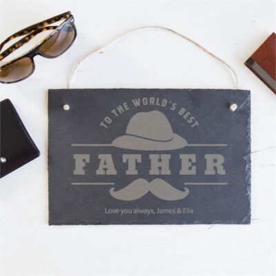 World's Best Father Personalised Slate Sign