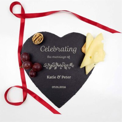 Celebratory Marriage Heart Slate