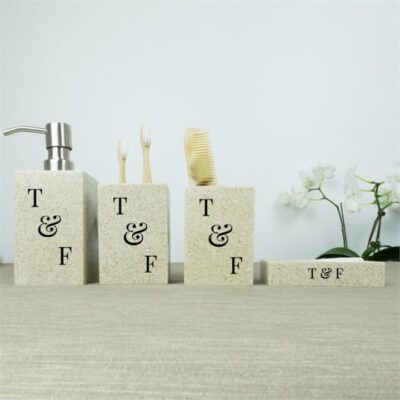 Monogram Couples Mullite Sand Bathroom Set