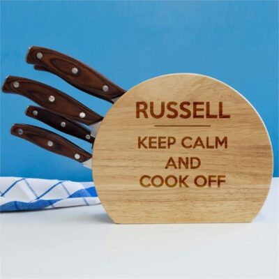Keep Calm 5pc Wooden Knife Set
