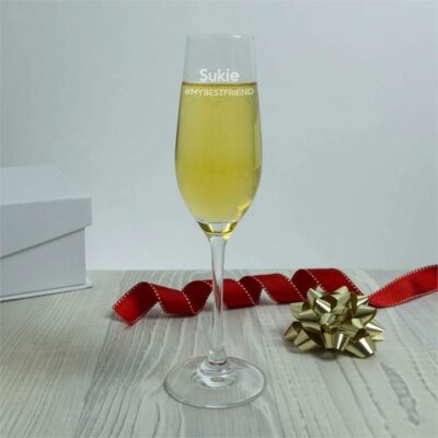 Personalised Hashtag Crystal Flutes
