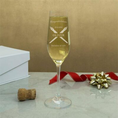 Personalised Graduation Crystal Flutes
