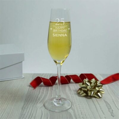 Happy Birthday Crystal Champagne Flute