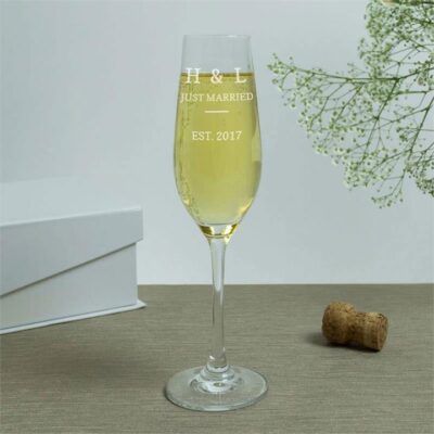 Personalised Initials Crystal Wedding Flute