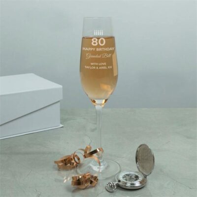 Happy Birthday Personalised Crystal Flutes