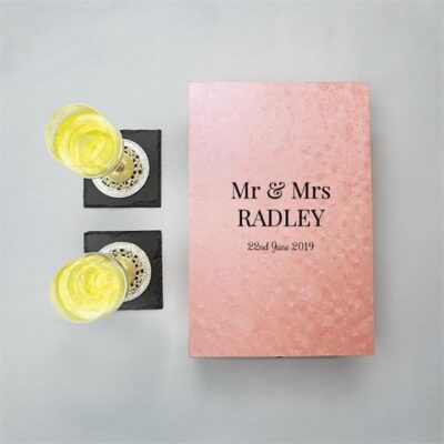 Pearl Personalised Crystal Wedding Flute Set