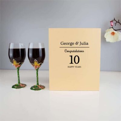 Personalised Butterfly Crystal Wine Glasses